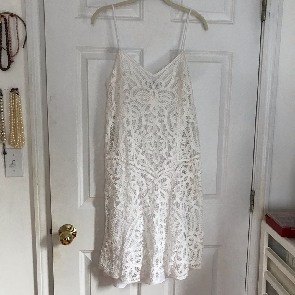 Polo Ralph Lauren White Lace Midi Slip Dress